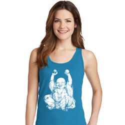 Yoga Laughing Buddha Ladies Tank Top