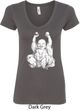 Yoga Laughing Buddha Ladies V-Neck Shirt