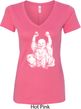 Yoga Laughing Buddha Ladies V-Neck Shirt