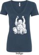 Yoga Laughing Buddha Ladies V-Neck Shirt