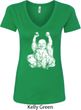 Yoga Laughing Buddha Ladies V-Neck Shirt