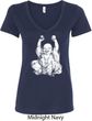 Yoga Laughing Buddha Ladies V-Neck Shirt