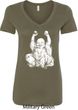 Yoga Laughing Buddha Ladies V-Neck Shirt