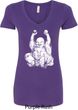 Yoga Laughing Buddha Ladies V-Neck Shirt