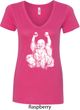 Yoga Laughing Buddha Ladies V-Neck Shirt