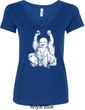 Yoga Laughing Buddha Ladies V-Neck Shirt