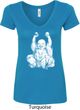 Yoga Laughing Buddha Ladies V-Neck Shirt