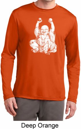 Yoga Laughing Buddha Mens Moisture Wicking Long Sleeve Shirt