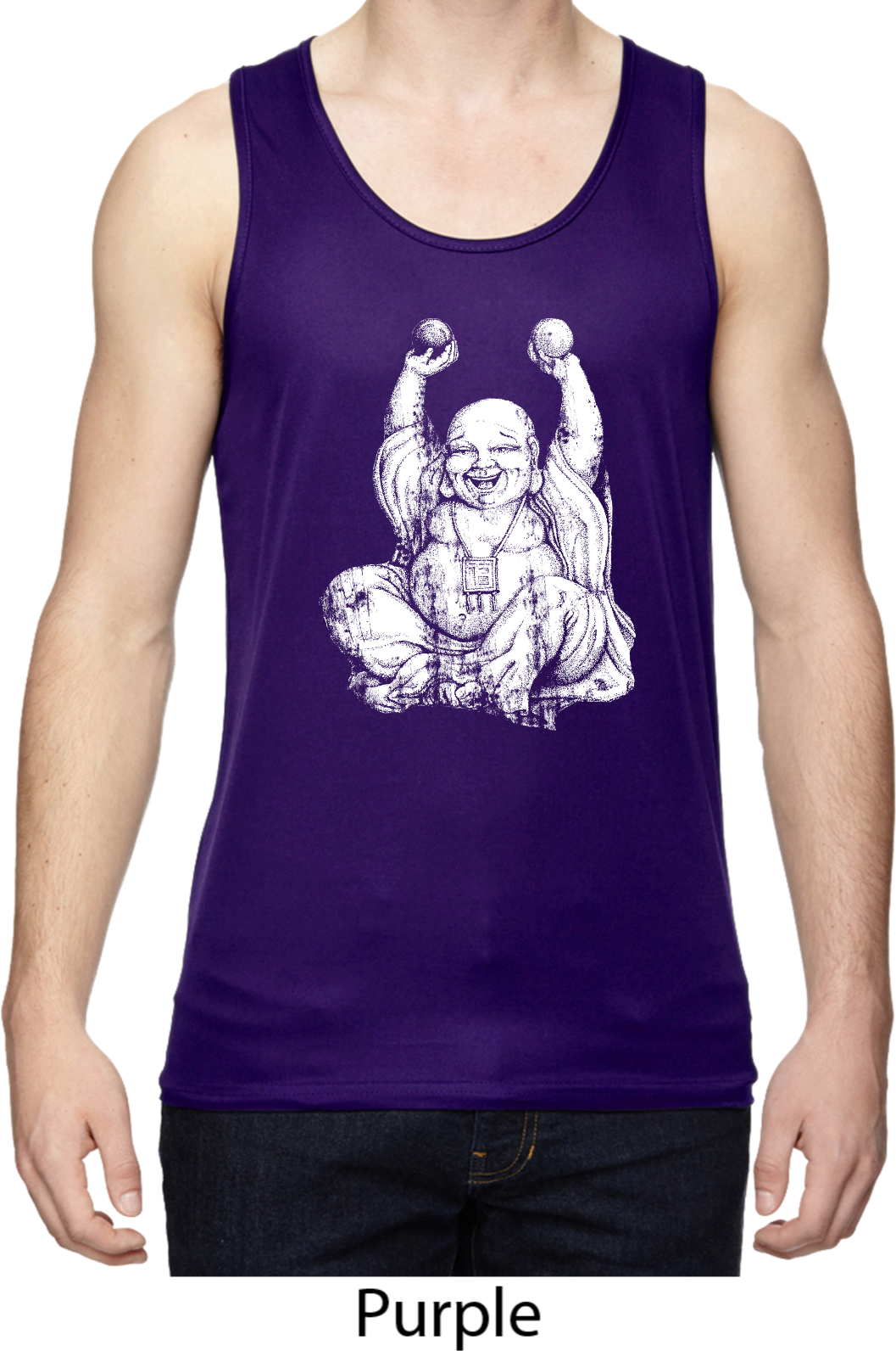 Yoga Clothing For You Men's Laughing Buddha Fluorescent Swirl T-Shirt - 100% Cotton - View #9