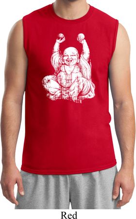 Yoga Laughing Buddha Mens Muscle Shirt