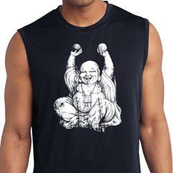 Yoga Laughing Buddha Mens Sleeveless Moisture Wicking Shirt