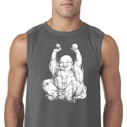 Yoga Laughing Buddha Mens Sleeveless Shirt