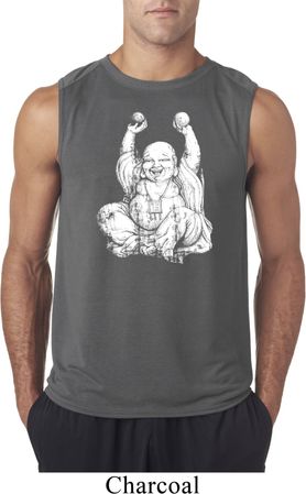 Yoga Laughing Buddha Mens Sleeveless Shirt