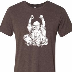 Yoga Laughing Buddha Mens Tri Blend Crewneck Shirt