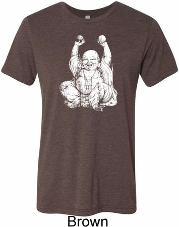 Yoga Laughing Buddha Mens Tri Blend Crewneck Shirt