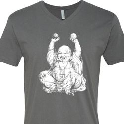 Yoga Laughing Buddha Mens V-Neck Shirt