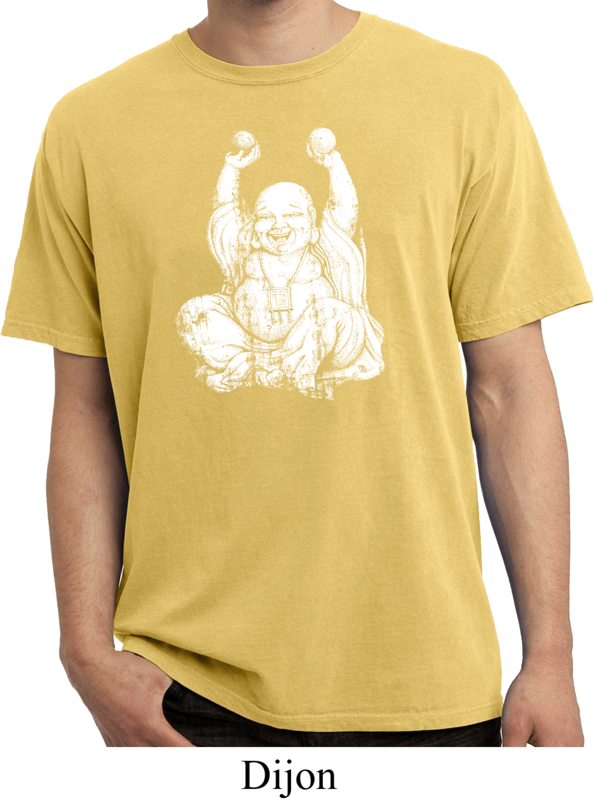 Yoga Clothing For You Men's Laughing Buddha Fluorescent Swirl T-Shirt - 100% Cotton - View #5