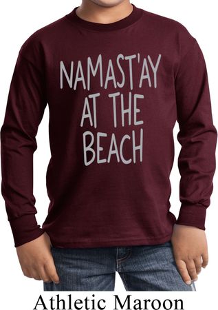 Yoga Namastay at the Beach Kids Long Sleeve Shirt
