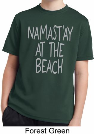 Yoga Namastay at the Beach Kids Moisture Wicking Shirt