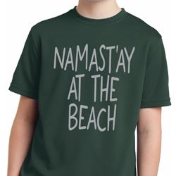 Yoga Namastay at the Beach Kids Moisture Wicking Shirt