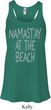 Yoga Namastay at the Beach Ladies Flowy Racerback Tanktop