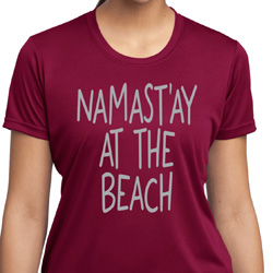 CLEARANCE - Namast'ay at the Beach Ladies Moisture Wicking Yoga Shirt