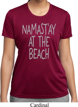 CLEARANCE - Namast'ay at the Beach Ladies Moisture Wicking Yoga Shirt