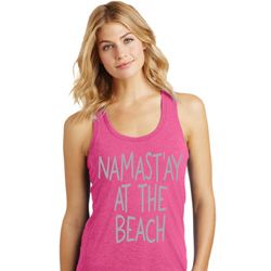 Yoga Namastay at the Beach Ladies Racerback Tank Top Yoga Namastay at the Beach Ladies Racerback Tank Top