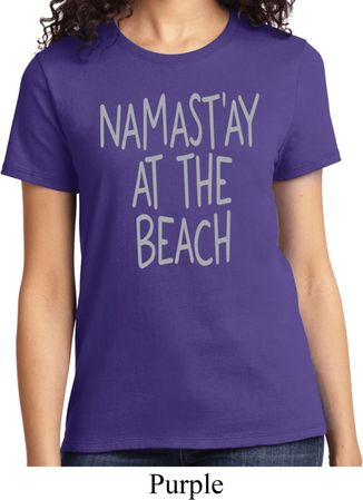 Yoga Namastay at the Beach Ladies Shirt