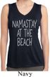 Yoga Namastay at the Beach Ladies Sleeveless Moisture Wicking Shirt