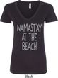 Yoga Namastay at the Beach Ladies V-Neck Shirt