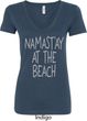 Yoga Namastay at the Beach Ladies V-Neck Shirt