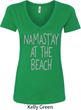 Yoga Namastay at the Beach Ladies V-Neck Shirt