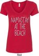 Yoga Namastay at the Beach Ladies V-Neck Shirt