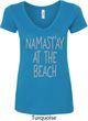 Yoga Namastay at the Beach Ladies V-Neck Shirt