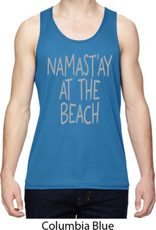 Yoga Namastay at the Beach Mens Moisture Wicking Tanktop