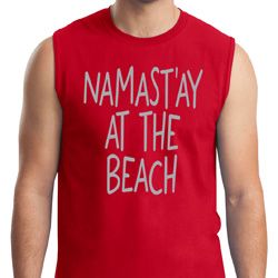 Yoga Namastay at the Beach Mens Muscle Shirt Yoga Namastay at the Beach Mens Muscle Shirt