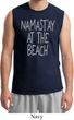 Yoga Namastay at the Beach Mens Muscle Shirt