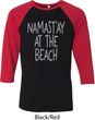 Yoga Namastay at the Beach Mens Raglan Shirt