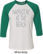 Yoga Namastay at the Beach Mens Raglan Shirt