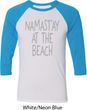 Yoga Namastay at the Beach Mens Raglan Shirt