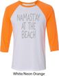 Yoga Namastay at the Beach Mens Raglan Shirt