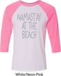 Yoga Namastay at the Beach Mens Raglan Shirt