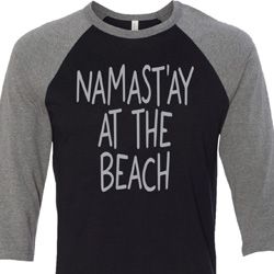 Yoga Namastay at the Beach Mens Raglan Shirt Yoga Namastay at the Beach Mens Raglan Shirt