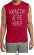 Yoga Namastay at the Beach Mens Sleeveless Moisture Wicking Shirt