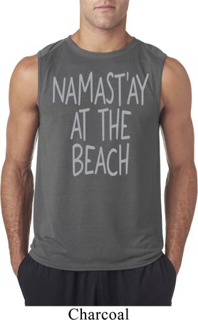 Yoga Namastay at the Beach Mens Sleeveless Shirt
