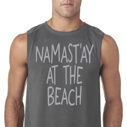 Yoga Namastay at the Beach Mens Sleeveless Shirt Yoga Namastay at the Beach Mens Sleeveless Shirt