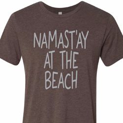 Yoga Namastay at the Beach Mens Tri Blend Crewneck Shirt Yoga Namastay at the Beach Mens Tri Blend Crewneck Shirt