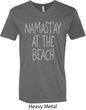 Yoga Namastay at the Beach Mens V-Neck Shirt