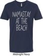 Yoga Namastay at the Beach Mens V-Neck Shirt